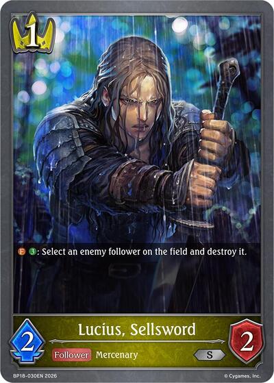 Lucius, Sellsword - BP18: Neometropolis Shadowverse spoiler
