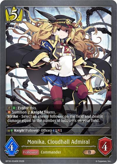 Monika, Cloudhall Admiral - BP18: Neometropolis Shadowverse spoiler