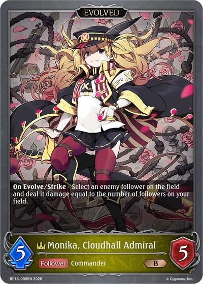 Monika, Cloudhall Admiral (Evolved) - BP18: Neometropolis Shadowverse spoiler