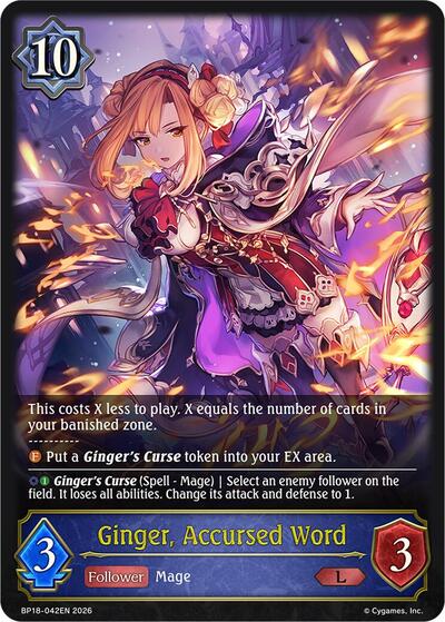 Ginger, Accursed Word - BP18: Neometropolis Shadowverse spoiler