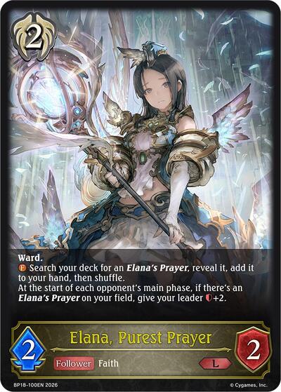 Elana, Purest Prayer - BP18: Neometropolis Shadowverse spoiler