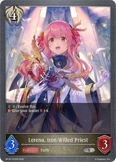 Lorena, Iron-Willed Priest - BP18: Neometropolis Shadowverse spoiler