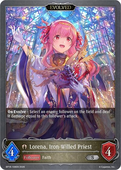 Lorena, Iron-Willed Priest (Evolved) - BP18: Neometropolis Shadowverse spoiler