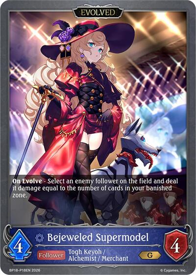 Bejeweled Supermodel (Evolved) - P18EN (Foil) - BP18: Neometropolis Shadowverse spoiler