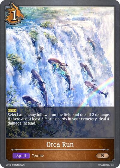 Orca Run - P31EN (Foil) - BP18: Neometropolis Shadowverse spoiler