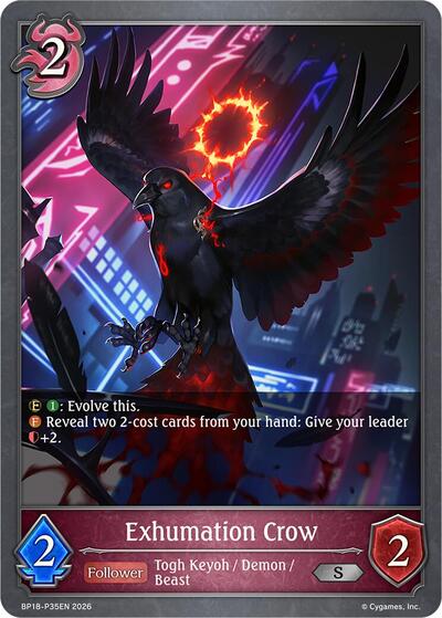 Exhumation Crow - P35EN (Foil) - BP18: Neometropolis Shadowverse spoiler