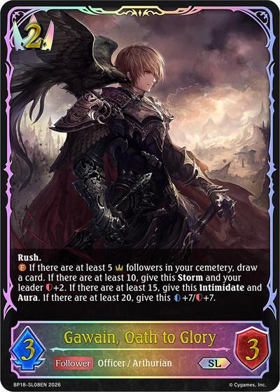 Gawain, Oath to Glory (SL) - BP18: Neometropolis Shadowverse spoiler