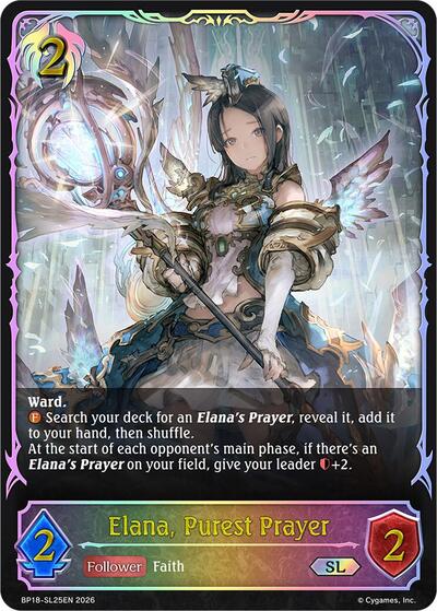 Elana, Purest Prayer (SL) - BP18: Neometropolis Shadowverse spoiler