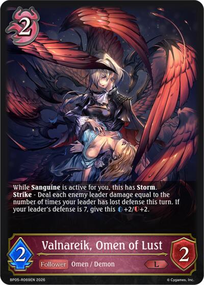 Valnareik, Omen of Lust